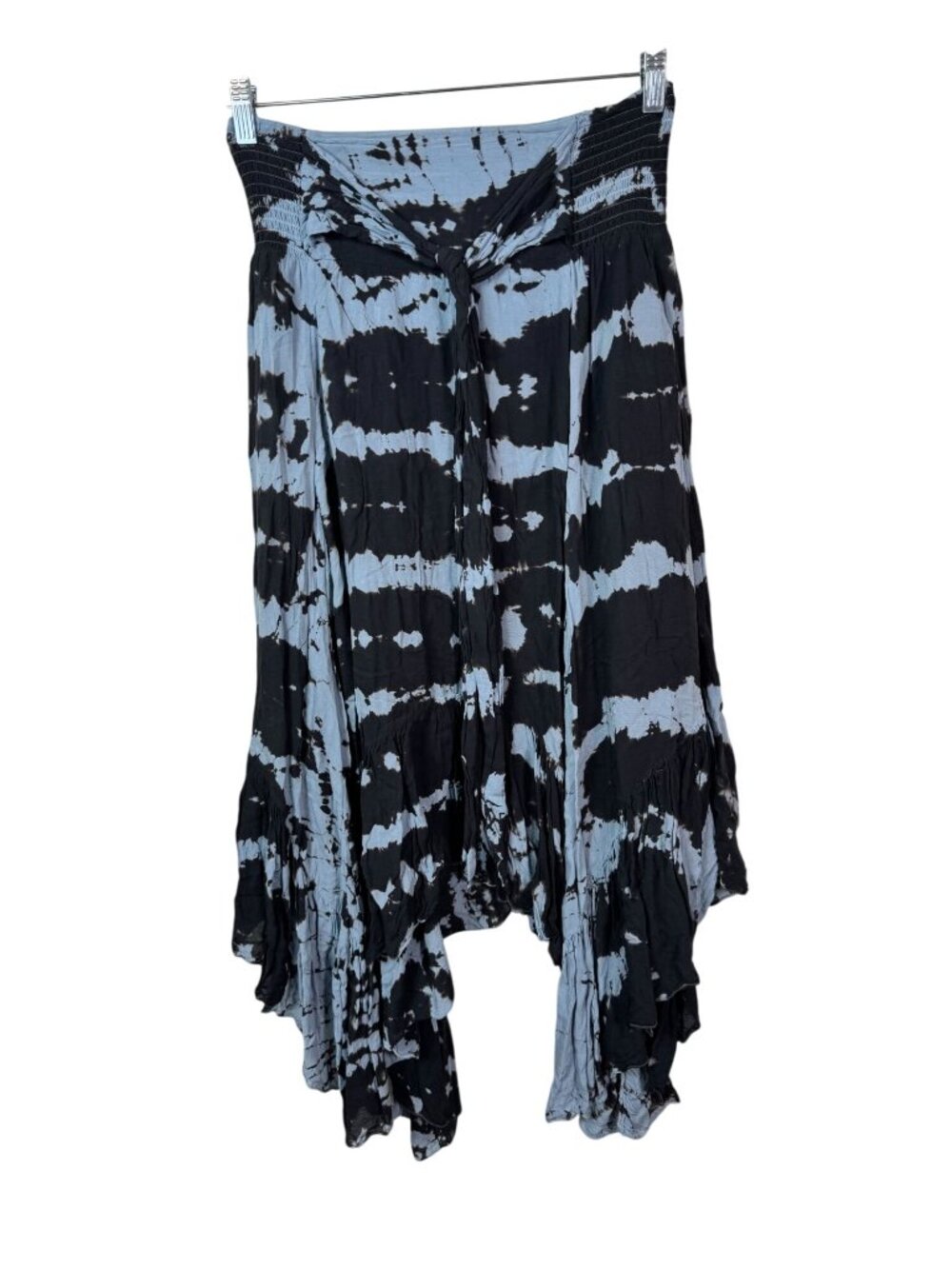 YFB Black Blue Tie Dye Handkerchief Asymmetrical Hem Skirt Size Small Fairy boho